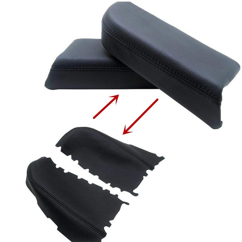 Dunhil Front Door Panel Armrest Cover Replace for Pilot 2009 2010 2011 2012 2013 Leather Armrest with Door Clip Panel Trim Removal Tool (Black) - Image 1